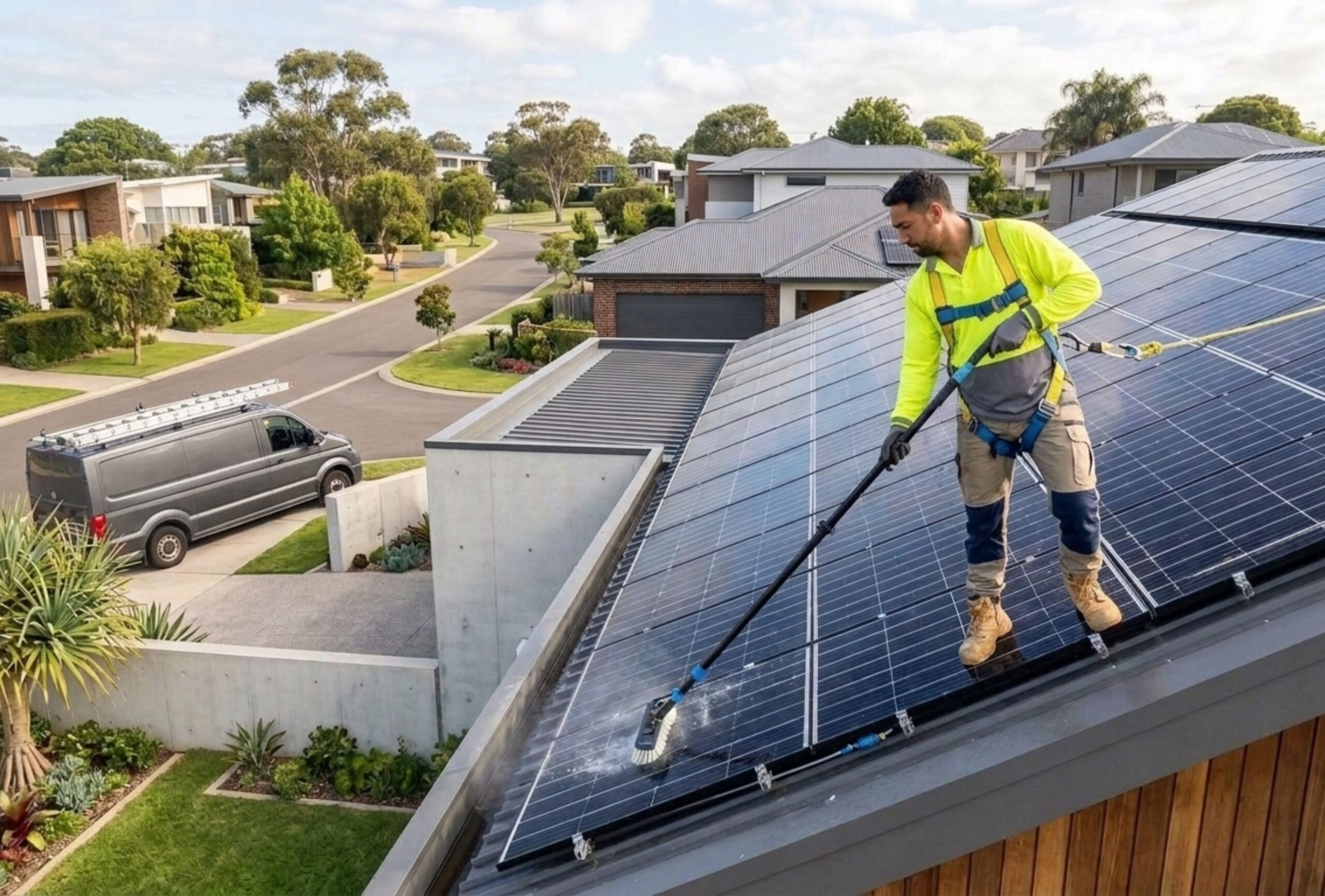 Sunshine coast solar panel cleaning scaled