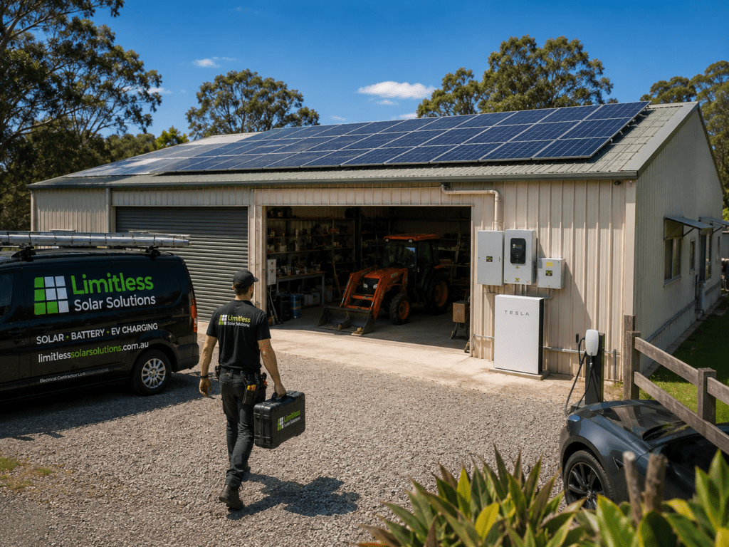 Solar panel installation by Limitless Solar Solutions on Sunshine Coast
