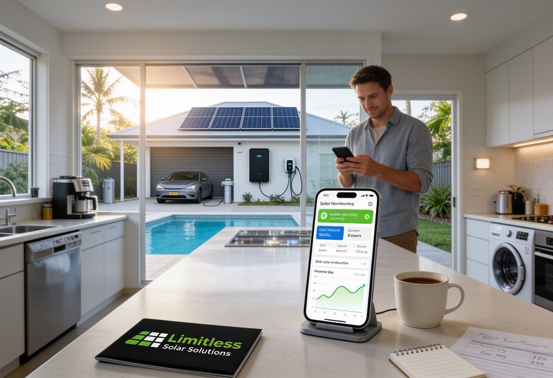 Solar Monitoring App: How to Read Yours in Australia 15 Homeowner viewing solar generation data on a mobile monitoring app