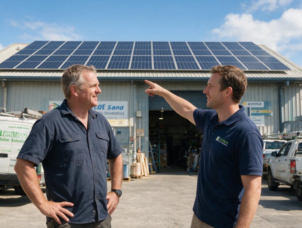 Small Queensland business using commercial rooftop solar panels